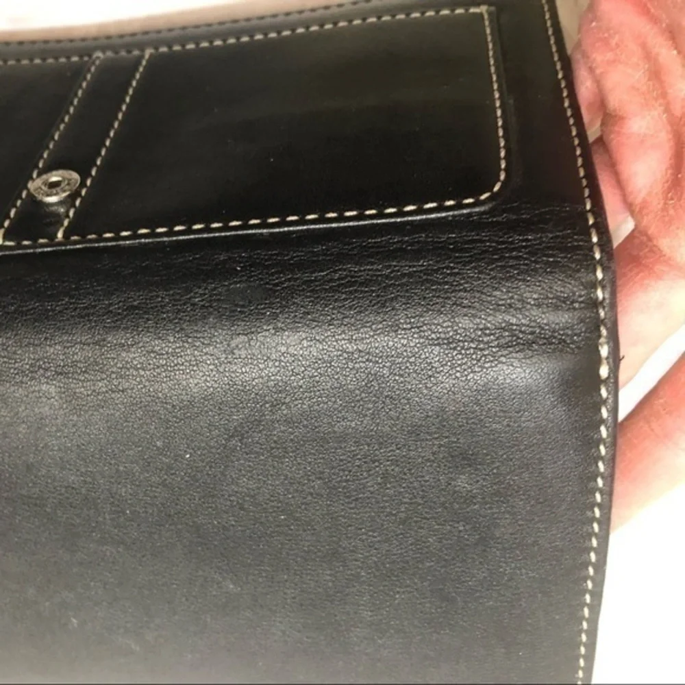 Coach black leather soho checkbook wallet